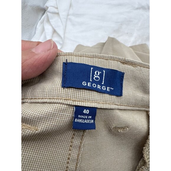 George Size 40 Mens Beige Casual Shorts Stretch Blend With Belt Loops Pockets - Picture 6 of 7